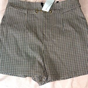 Plaid print casual shorts